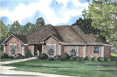 4-Bedroom, 2540 Sq Ft Southern House Plan - 153-1390 - Front Exterior