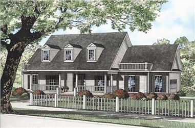 3-Bedroom, 1989 Sq Ft Country Home Plan - 153-1411 - Main Exterior