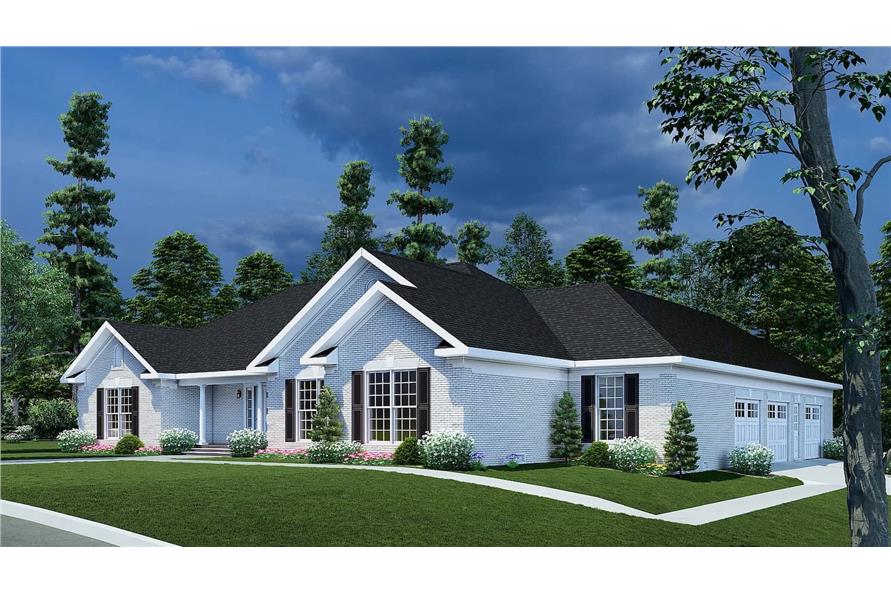 Right Side View of this 3-Bedroom, 2096 Sq Ft Plan - 153-1432