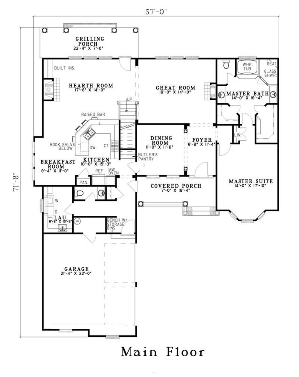 House Plan #153-1468 : 4 Bedroom, 2886 Sq Ft Craftsman - Country Home ...
