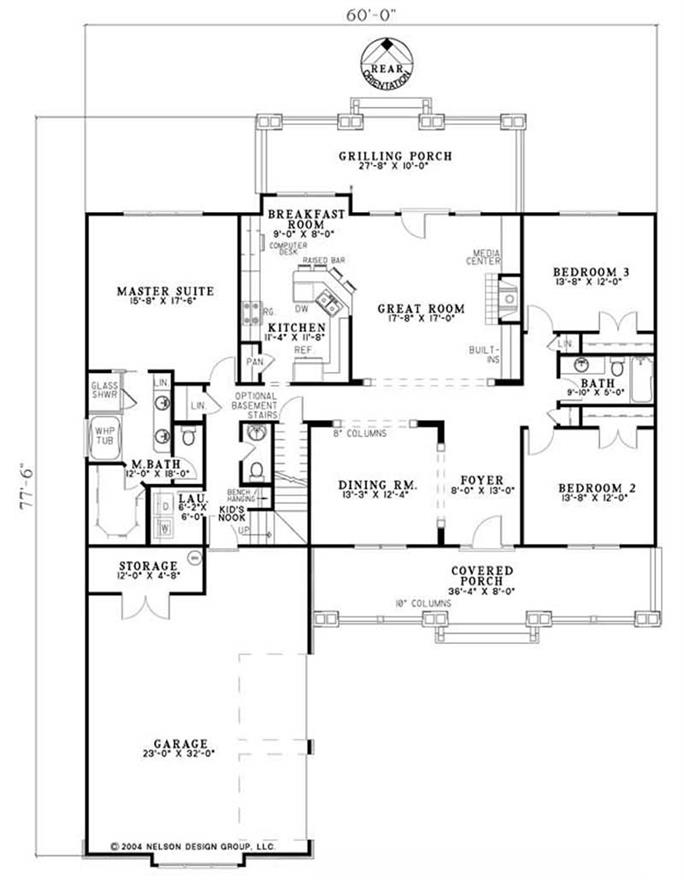 Contemporary Floor Plan - 4 Bedrms, 3.5 Baths - 2445 Sq Ft - #153-1677