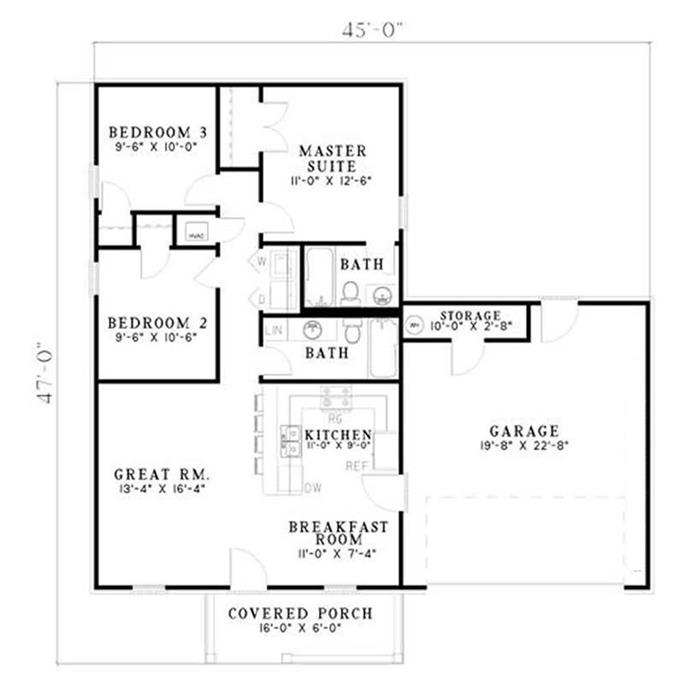 Ranch House Plans - Home Design NDG673 # 7793