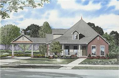 3-Bedroom, 1845 Sq Ft Colonial House Plan - 153-1703 - Front Exterior