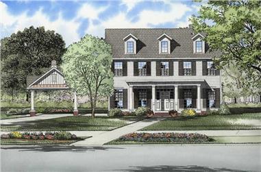 3-Bedroom, 2217 Sq Ft Colonial House Plan - 153-1747 - Front Exterior