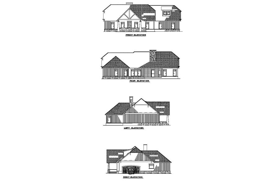 Home Plan Rear Elevation of this 3-Bedroom,1982 Sq Ft Plan -153-1762