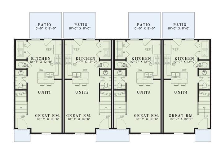 4-unit Plan With 2 Bedrm, 829 Sq Ft Per Unit - #153-1778