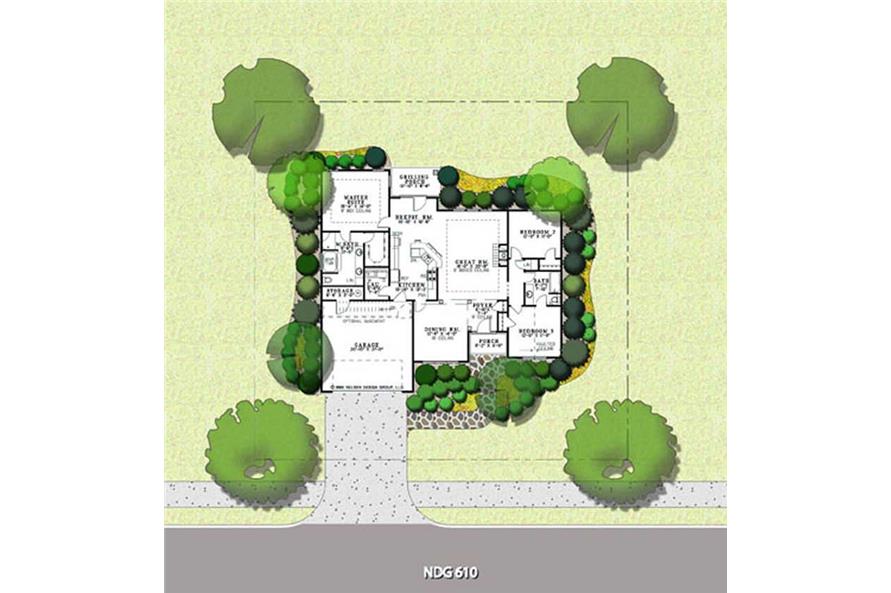 Aerial View of this 3-Bedroom, 1763 Sq Ft Plan - 153-1801