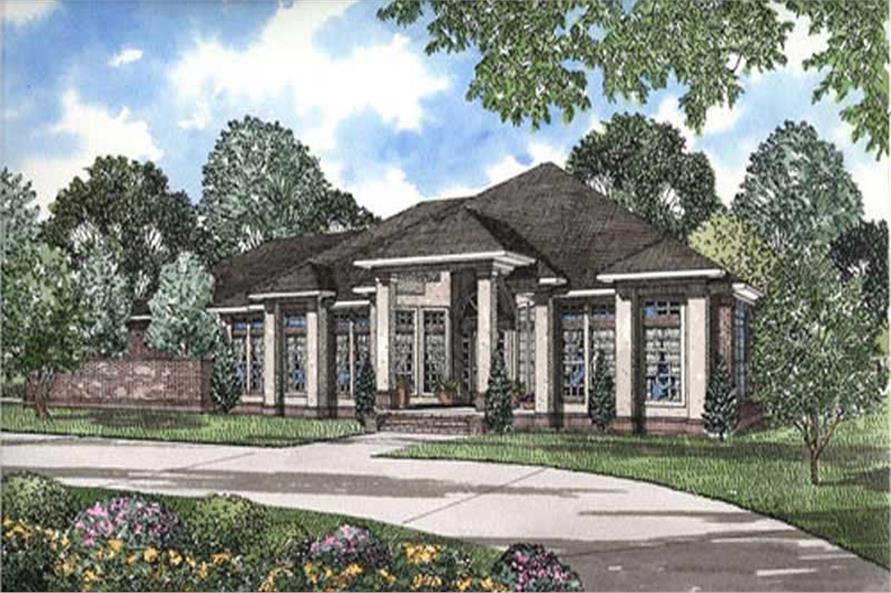 Front view of this 3-Bedroom, 3374 Sq Ft Plan - 153-1808