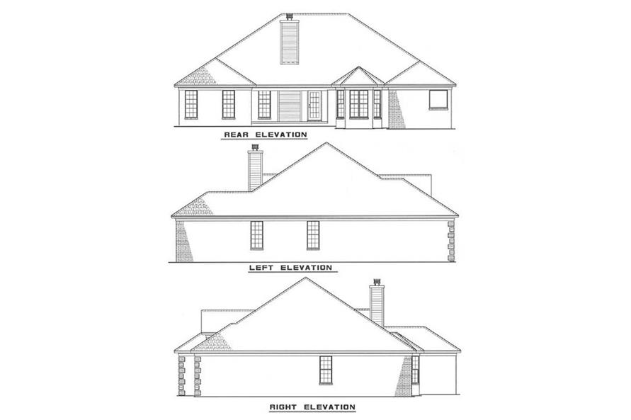 Home Plan Rear Elevation of this 4-Bedroom,2319 Sq Ft Plan -153-1833