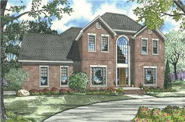 4-Bedroom, 2802 Sq Ft French Home Plan - 153-1840 - Main Exterior