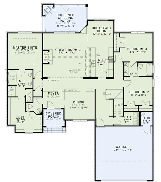 European Home Plan - 3 Bedrms, 2.5 Baths - 2070 Sq Ft - #153-1949