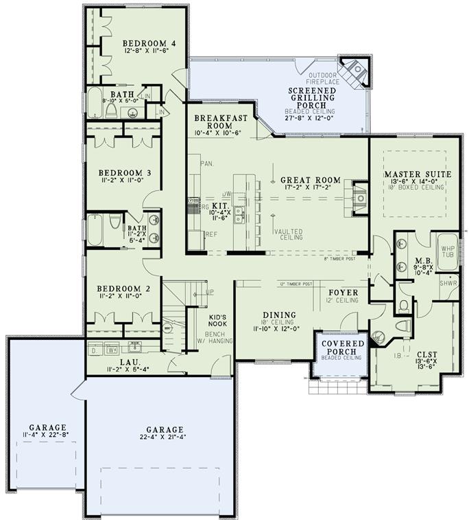 European Floor Plan - 4 Bedrms, 3.5 Baths - 2413 Sq Ft - #153-1984