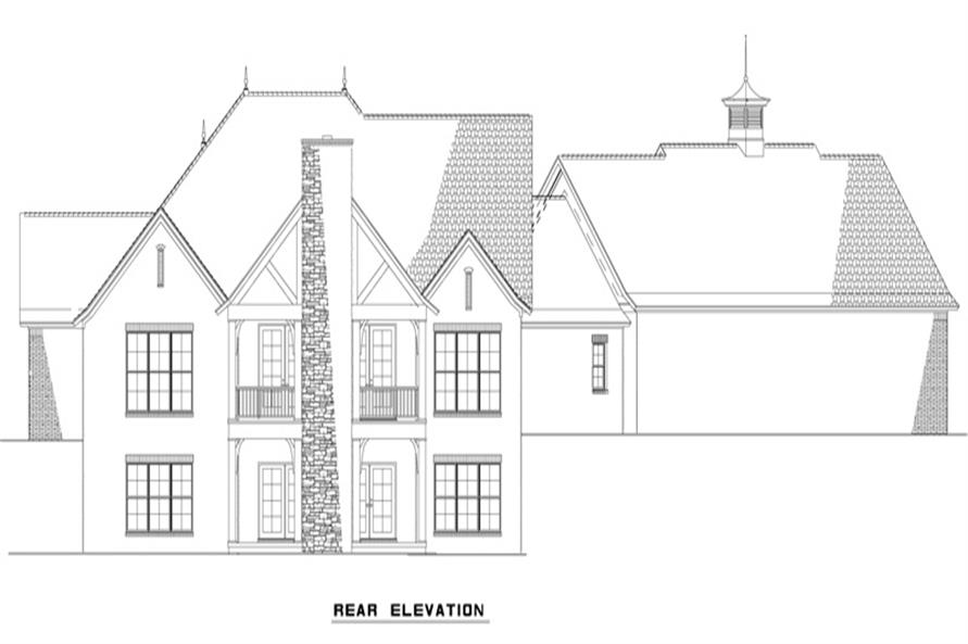 Home Plan Rear Elevation of this 3-Bedroom,3815 Sq Ft Plan -153-2003