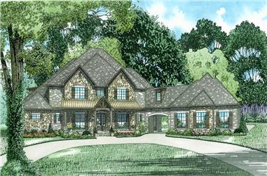 6-Bedroom, 6024 Sq Ft Luxury House Plan - 153-2022 - Front Exterior