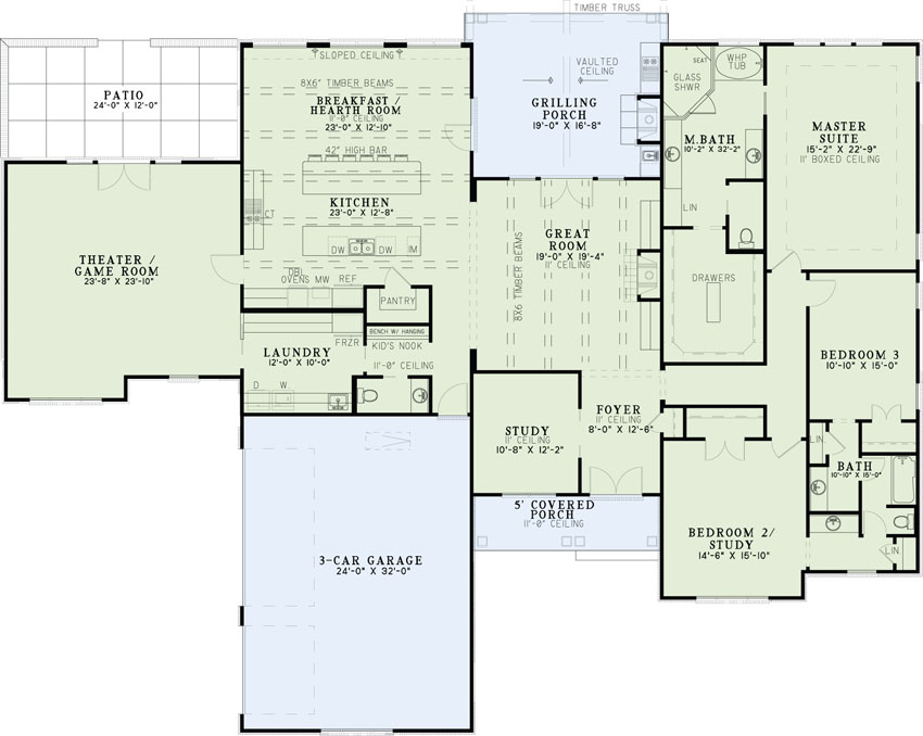 House Plan 153 2023 3 Bdrm 3 542 Sq Ft Ranch Home ThePlanCollection