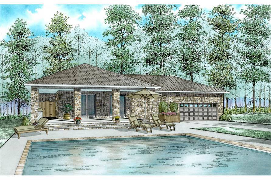 1-Bedroom, 1199 Sq Ft Cottage House - Plan #153-2027 - Front Exterior