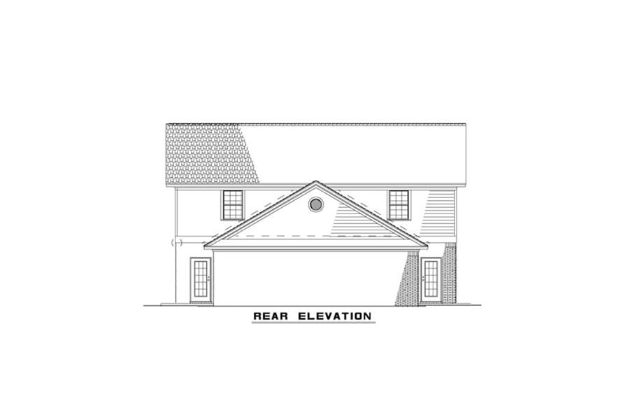 Home Plan Rear Elevation of this 3-Bedroom,1500 Sq Ft Plan -153-2087