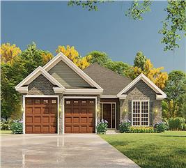 Ranch Style House - 3 Bedrms, 2 Baths - 1516 Sq Ft - Plan #153-2097