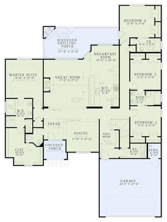 European Floor Plan - 4 Bedrms, 3.5 Baths - 2384 Sq Ft - #153-2106