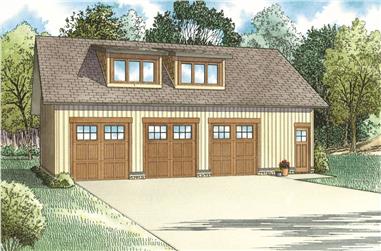 1-Bedroom , 846 Sq Ft Garage w/Apartments House Plan #153-2133