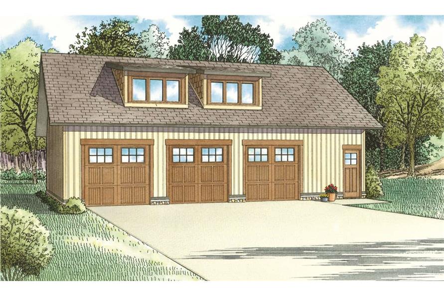 1-Bedroom , 846 Sq Ft Garage w/Apartments House Plan #153-2133