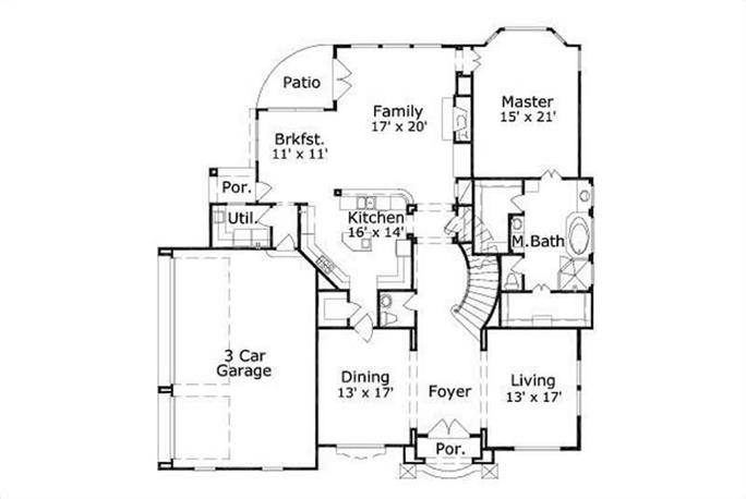 French House Plans - Home Design OHP-21063 # 16053