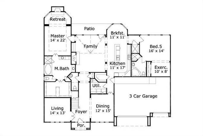 In-Law Suite, Traditional House Plans - Home Design OHP-10623 # 16449