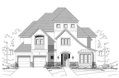 3-Bedroom, 3611 Sq Ft Mediterranean House Plan - 156-1468 - Front Exterior