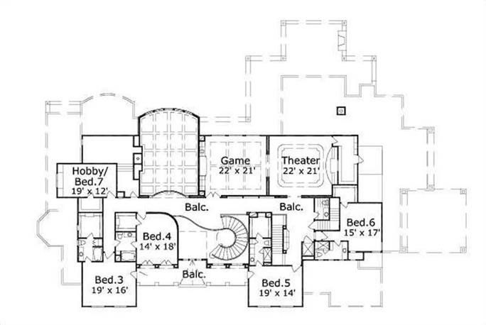 Luxury Home Plan - 8 Bedrms, 7.5 Baths - 11104 Sq Ft - #156-1596