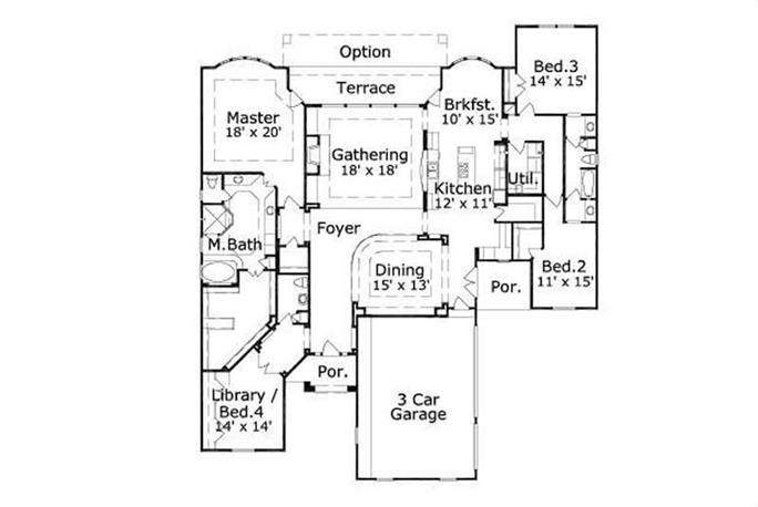 Country Home Plan - 4 Bedrms, 2.5 Baths - 3,285 Sq Ft - Plan #156-1625