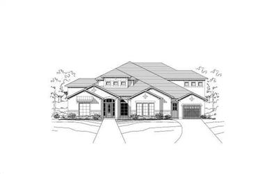 4-Bedroom, 4965 Sq Ft Spanish Home Plan - 156-1781 - Main Exterior