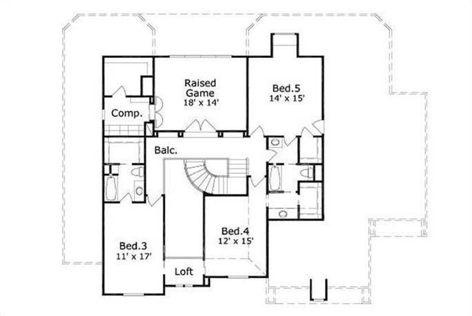 French, Country House Plans - Home Design OHP-10015 # 15394