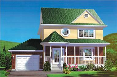 3-Bedroom, 1560 Sq Ft Country House Plan - 157-1087 - Front Exterior