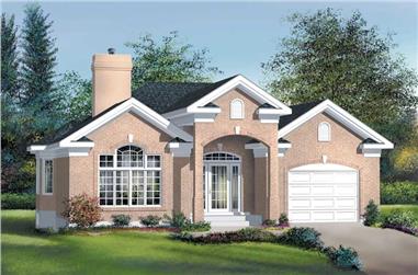 2-Bedroom, 1399 Sq Ft Craftsman House Plan - 157-1093 - Front Exterior