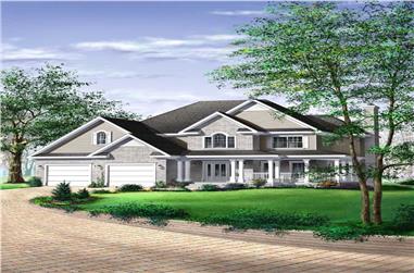 3-Bedroom, 2461 Sq Ft European House Plan - 157-1117 - Front Exterior