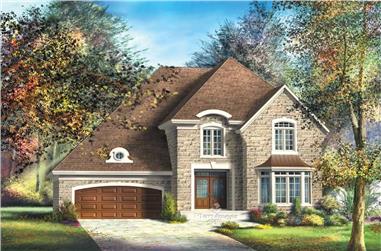 3-Bedroom, 2535 Sq Ft European House Plan - 157-1130 - Front Exterior