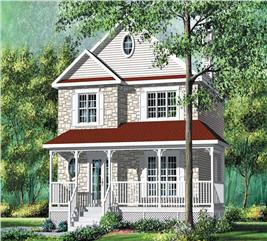 Country Home Plan - 3 Bedrms, 1.0 Batj - 1,618 Sq Ft - Plan #157-1187