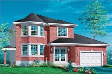 3-Bedroom, 1539 Sq Ft European House Plan - 157-1215 - Front Exterior