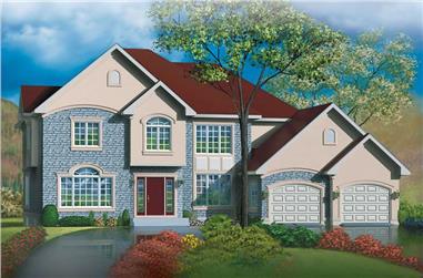 4-Bedroom, 2638 Sq Ft European House Plan - 157-1223 - Front Exterior