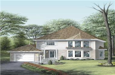 3-Bedroom, 1778 Sq Ft European House Plan - 157-1284 - Front Exterior