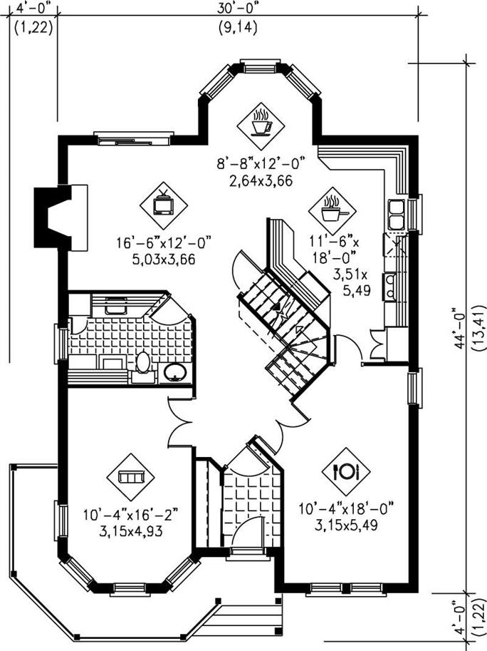 Traditional Home Plan - 4 Bedrms, 2.0 Baths - 2,279 Sq Ft - Plan #157-1313