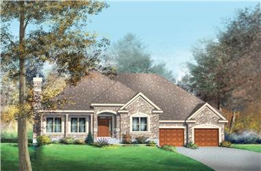 3-Bedroom, 1719 Sq Ft House Plan - 157-1343 - Front Exterior