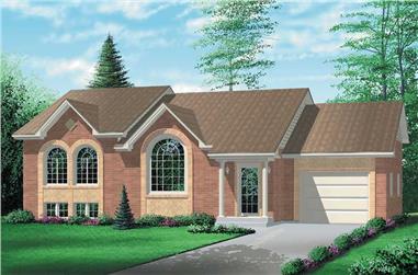 2-Bedroom, 1185 Sq Ft Colonial House Plan - 157-1391 - Front Exterior