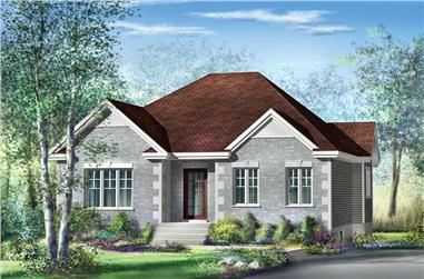 3-Bedroom, 1263 Sq Ft Bungalow House Plan - 157-1474 - Front Exterior