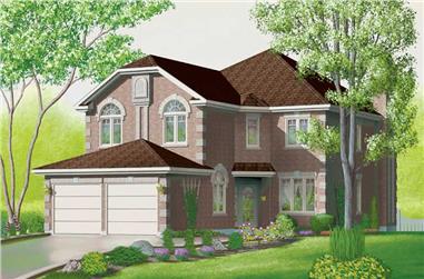 4-Bedroom, 2596 Sq Ft European House Plan - 157-1486 - Front Exterior