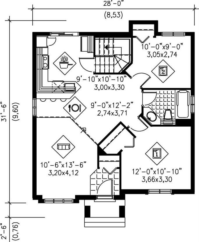 Small, Traditional, Bungalow House Plans - Home Design PI-08056 # 12567