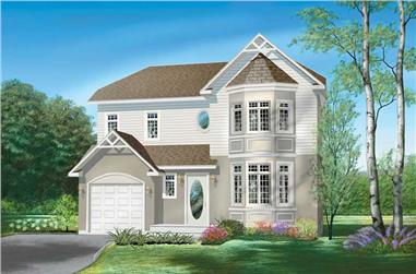 3-Bedroom, 1596 Sq Ft European House Plan - 157-1551 - Front Exterior