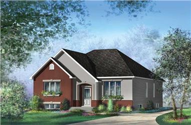 3-Bedroom, 1257 Sq Ft Bungalow House Plan - 157-1584 - Front Exterior