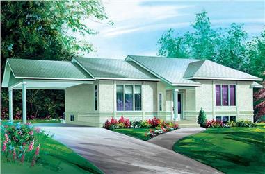 2-Bedroom, 1168 Sq Ft Ranch House Plan - 157-1657 - Front Exterior