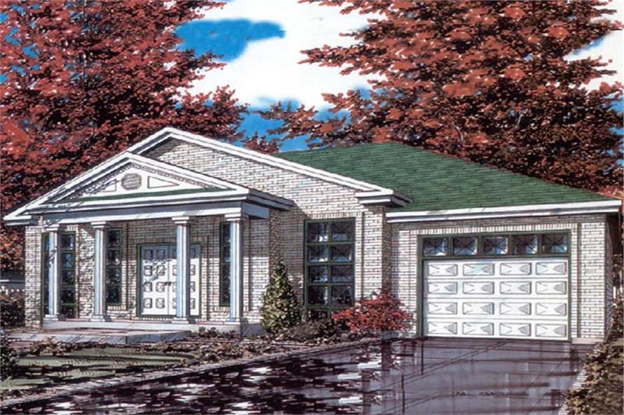 3-Bedroom, 1190 Sq Ft Bungalow House Plan - 158-1017 - Front Exterior